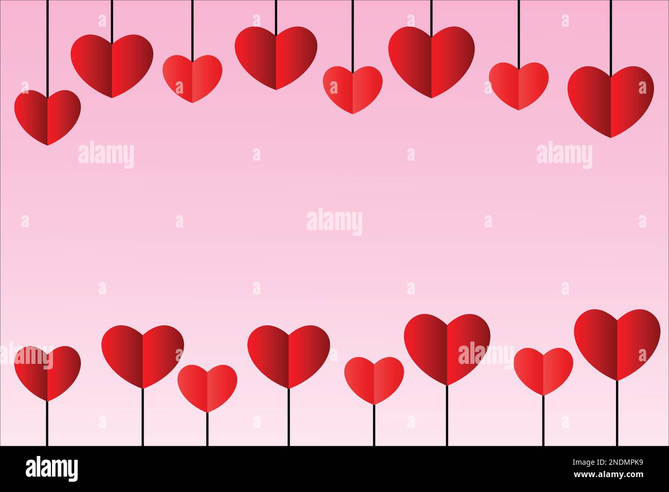 Valentine`s Day Love Background Template with Empty Blank  for Sample Text. Vector Illustration Stock Vector